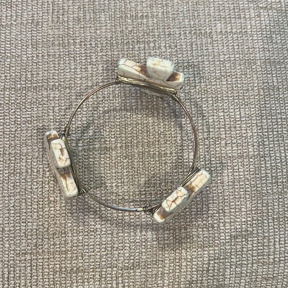 Goldstone cross bangle bracelet - Picture 2 of 3